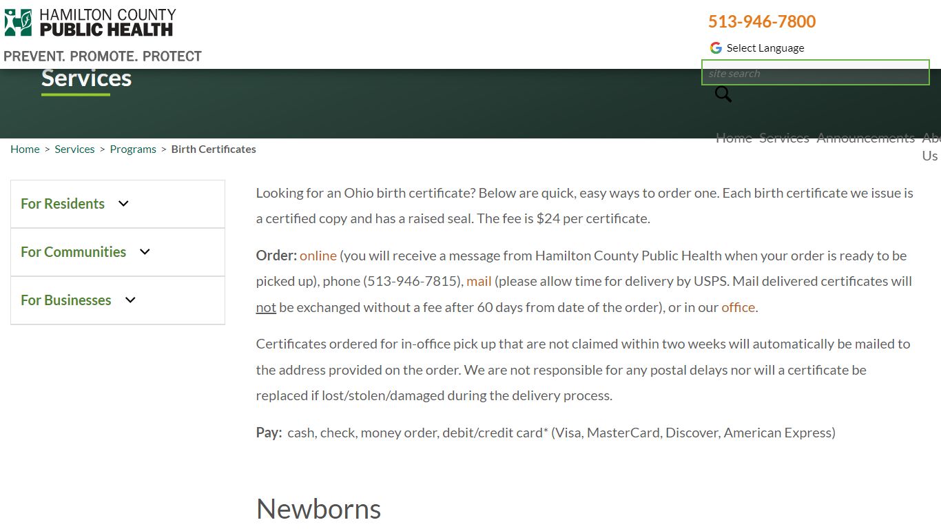 Birth Certificates - Hamilton County Public Health ...