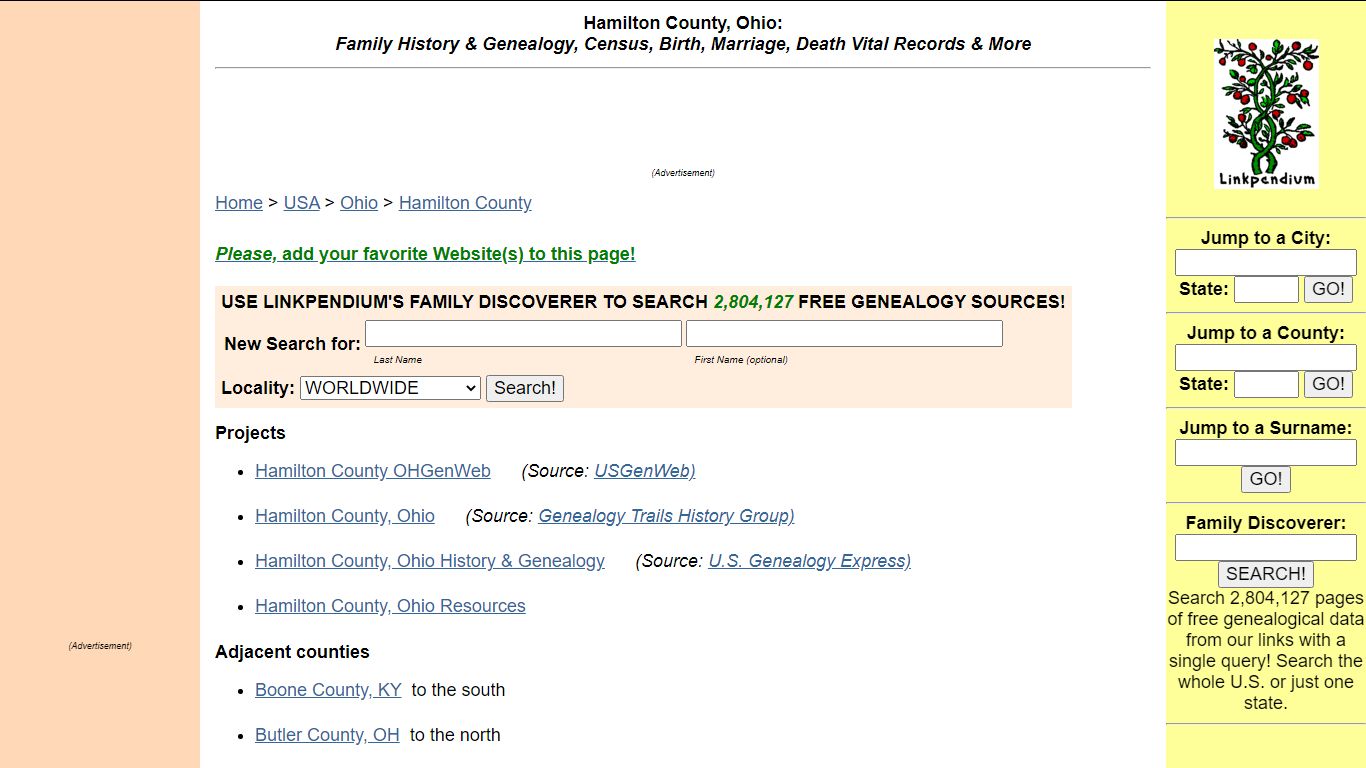 Hamilton County, Ohio: Genealogy, Census, Vital Records